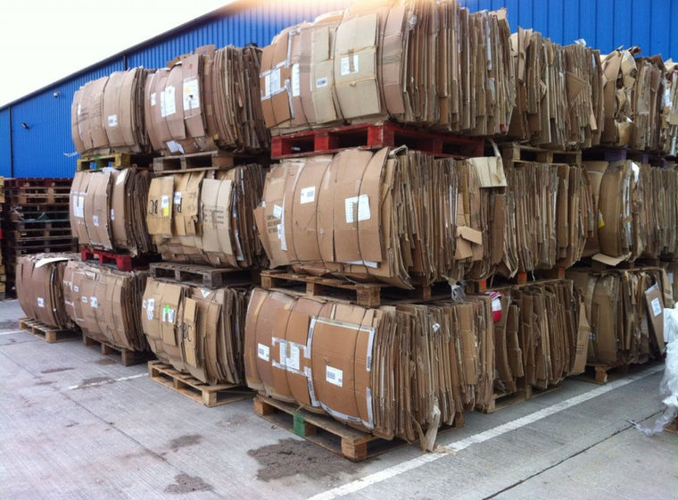 Cardboard bale at Western Recyclers