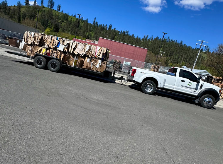 Cardboard bales at the Western Recyclers facility
